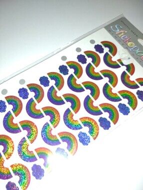 Vintage Rainbow Stickers Stickopotamus Holographic Stickers Rainbow & Clouds